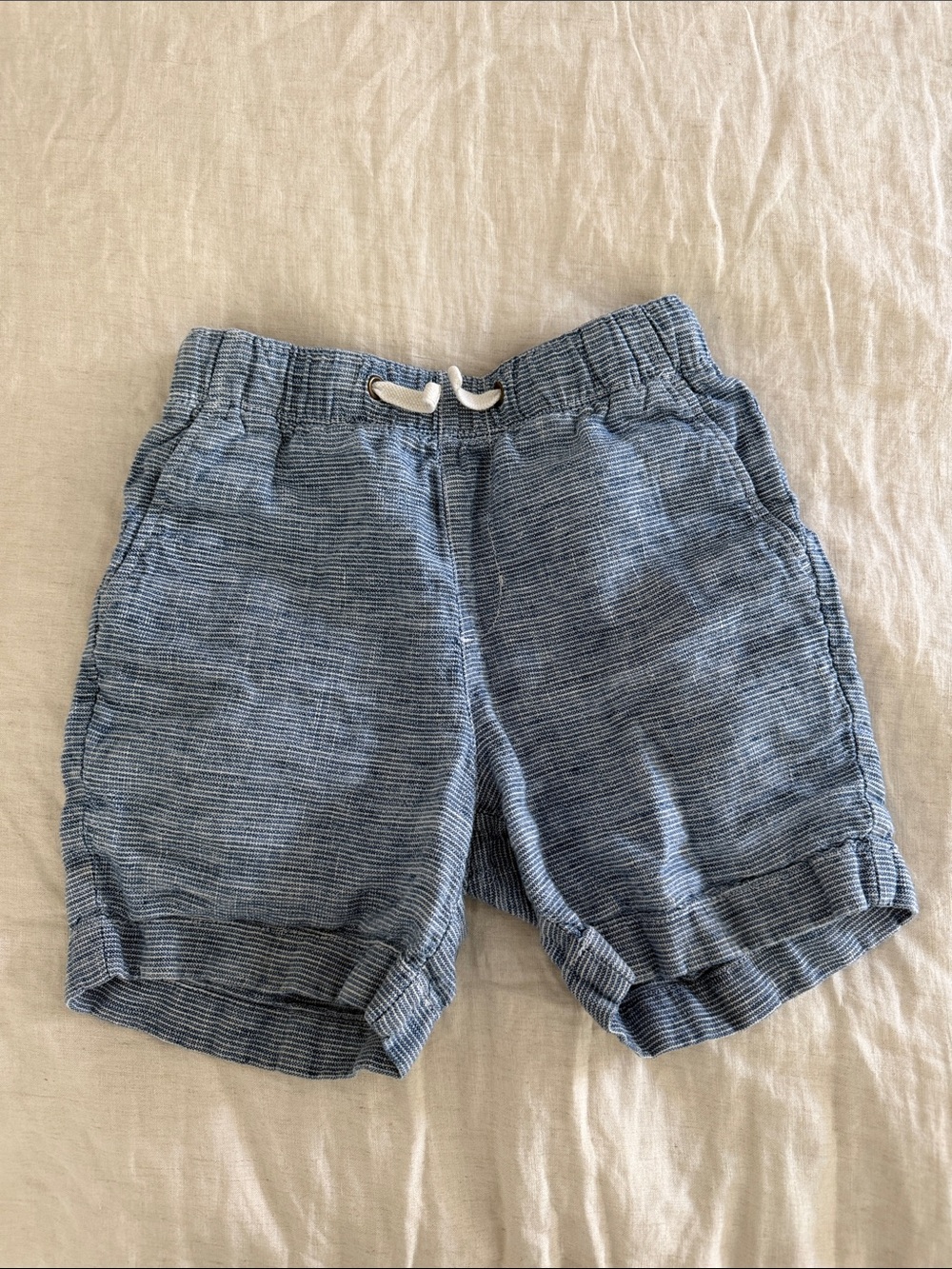 Crewcuts Blue Striped Pull‑On Linen Shorts